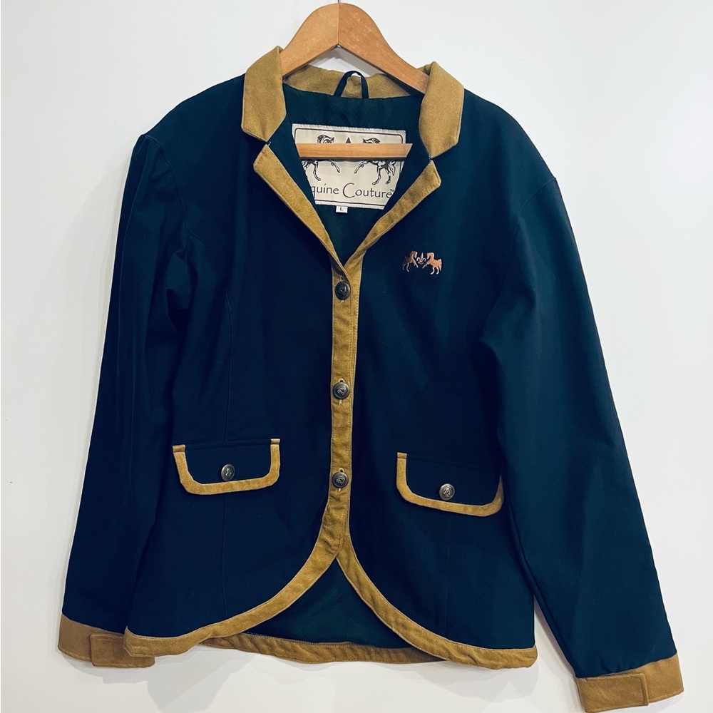 Equine Couture Parisian Women's Blue with Tan Equestrian Jacket